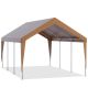 Unbranded 12 ft. W x 20 ft. D Heavy Duty Carport, Rainproof and UV Protected Shelter Cover, Outdoor Portable Garage for Car Yellow YYCP023YE