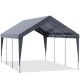Unbranded 12 ft. W x 20 ft. D Heavy Duty Carport, Rainproof and UV Protected Shelter Cover, Outdoor Portable Garage for Car, Gray YYCP023GY