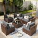 ELPOSUN 7-Piece Wicker Patio Conversation set with Cushions HDNBCS018GRFS