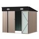 Sizzim 8 ft. W x 6 ft. D Sloping Roof Lean-To Storage Metal Shed with Double Lockable Door, Vents (48 sq. ft. ) MBP-IS412BR1