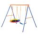 SVOPES Swing Set for Backyard Metal Outdoor Swing Set w/ 1 Saucer and 1 Belt Swing Seat 440 lbs. Load Capacity Heavy Duty Stand AXQQTZ2RW000VMH9NV0-1218