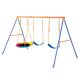 SVOPES 600 lbs. Swing Set for Backyard Metal Outdoor Swing Set w/ 3 Seats (1 Saucer Plus 2 Belt) Heavy Duty A-Frame Metal Frame AXQQTZ3RW000W9S5KV0-1218