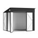 Sizzim Black 7.7 ft. W x 5.4 ft. D Outdoor Lean to Storage Metal Shed with 3 Lockable Doors, Air Vents for Patio (42 sq. ft. ) MBP-G37004BK02
