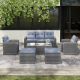 Unbranded 6-Piece Dark Grey Wicker Patio Conversation Set with Light Grey Cushions JOM00201E