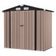 Sizzim Brown 6 ft. W x 4 ft. D Outdoor Storage Metal Shed with Air Vents and Double Lockable Door (24 sq. ft. ) MBP-IS427BR01