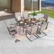 TOP SPACE 7-Piece Metal Bar Height Outdoor Dining Set TP24818-19105-107X2-G