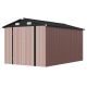 Sizzim 8 ft. W x 12 ft. D Brown Metal Storage Shed with Lockable Door, Galvanized Steel Frame and Vents (96 sq. ft.) MBP-IS429BR03
