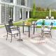 TOP SPACE 5-Piece Metal Outdoor Patio Dining Set with White Cushions TP24918-19120-W