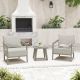 EGEIROSLIFE NovaRest 3-Piece Aluminum Patio Conversation Set with Gray Cushions SF3-GG-J1-HD4