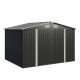 Sizzim Black 10 ft. W x 8 ft. D Storage Metal Shed with Metal Floor Frame, Lockable Door and Vents for Patio (75 sq. ft. ) MBP-G37038BK