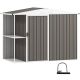 Outsunny 8 ft. x 4 ft. Garden Storage Shed, Outdoor Metal Tool Shed with 2-Tier Storage Rack, Vents and Lockable Door 84H-358V00GY