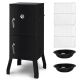 Karl home Vertical Charcoal Smoker in Black with Double Doors K1G57001044