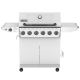 Royal Gourmet 6-Burner BBQ Liquid Propane Gas Grill, with Sear Burner and Side Burner, Stainless Steel and Foldable Side Shelf, White GA6406W