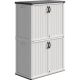 Patiowell 4 ft. W x 2.1 ft. D x 6 ft. H Resin Vertical Storage Plastic Shed, White (8.9 sq. ft. ) PTH4942-2