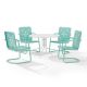 CROSLEY FURNITURE Azalea Aqua 5-Piece Metal Round Outdoor Dining Set KO10024AQ