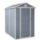 Phewnyzo 4 ft. W x 6 ft. D Resin Outdoor Storage Shed with Floor and Lockable Doors for Patio, Yard, Lawn in Grey (24 sq. ft. ) 28E010SA04-1