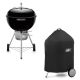 Weber Original Kettel Premium 22 in. Charcoal Grill in Black with Grill Cover 3401408
