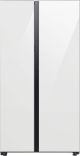 Samsung - Bespoke Side-by-Side Refrigerator with Beverage Center - White Glass