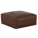 Simpli Home - Brody Large Square Coffee Table Pouf - Distressed Dark Brown