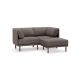 Burrow - Contemporary Range 2-Seat Sofa with Attachable Ottoman - Heather Charcoal FLRST-SF-RG-S2-A2-C1-HC-DW