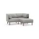 Burrow - Contemporary Range 2-Seat Sofa with Attachable Ottoman - Stone Gray FLRST-SF-RG-S2-A2-C1-SG-DW