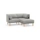 Burrow - Contemporary Range 2-Seat Sofa with Attachable Ottoman - Stone Gray FLRST-SF-RG-S2-A2-C1-SG-LW