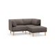 Burrow - Contemporary Range 2-Seat Sofa with Attachable Ottoman - Heather Charcoal FLRST-SF-RG-S2-A2-C1-HC-LW