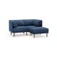 Burrow - Contemporary Range 2-Seat Sofa with Attachable Ottoman - Navy Blue FLRST-SF-RG-S2-A2-C1-NB-DW