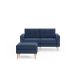 Burrow - Mid-Century Nomad Loveseat with Ottoman - Navy Blue NSO-NB-2-MD-LW