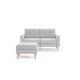Burrow - Mid-Century Nomad Loveseat with Ottoman - Crushed Gravel NSO-CG-2-MD-LW
