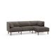 Burrow - Contemporary Range 3-Seat Sofa with Attachable Ottoman - Heather Charcoal FLRST-SF-RG-S3-A2-C1-HC-DW