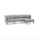 Burrow - Contemporary Range 3-Seat Sofa with Attachable Ottoman - Stone Gray FLRST-SF-RG-S3-A2-C1-SG-DW