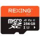 Rexing - 256GB MicroSDXC UHS-3 Full HD Video High Speed Transfer Monitoring SD Memory Card with Adapter