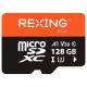 Rexing - 128GB MicroSDXC UHS-3 Full HD Video High Speed Transfer Monitoring SD Memory Card with Adapter