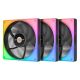 Thermaltake - TOUGHFAN 14 RGB Case Cooling 140mm Fan Kit Luminous Fan Frame 3-Pack - Black