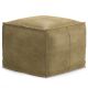 Simpli Home - Sheffield Square Pouf - Distressed Sandcastle