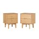 Walker Edison - Retro 2-Piece 2-Drawer Nightstand Set - Natural Pine