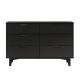 Walker Edison - Retro 6-Drawer Solid Wood Dresser - Black