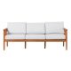 Walker Edison - Modern Solid Wood Spindle-Style Outdoor Triple Loveseat - Brown