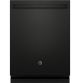 GE - Top Control Dishwasher with Steel Interior and Sanitze Cycle - Black