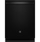 GE - Top Control Dishwasher with Stainless Steel Interior and Sanitize Cycle - Black