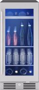 Zephyr - Presrv 15 in. 4-Bottle and 64-Can Single Zone Beverage Cooler - Stainless Steel/Glass