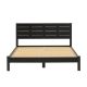 Walker Edison - Minimalist Slatted Solid Wood Low Queen Bedframe - Black