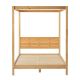 Walker Edison - Minimalist Slatted Solid Wood Canopy Queen Bedframe - Natural Pine