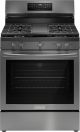 Frigidaire - Gallery 5.1 Cu. Ft. Freestanding Gas Total Convection Range with Self Cleaning - Black Stainless Steel