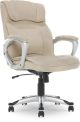 Serta - Executive Office Ergonomic Chair with Layered Body Pillows - Fawn Tan - Silver