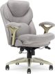 Serta - Upholstered Back in Motion Health & Wellness Office Chair with Adjustable Arms - Fabric - Light Gray