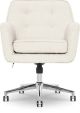 Serta - Ashland Memory Foam & Twill Fabric Home Office Chair - Ivory
