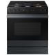 Samsung - Bespoke 6.0 Cu. Ft. Slide-In Gas Range with Air Sous Vide - Matte Black Steel