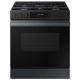 Samsung - Bespoke 6.0 Cu. Ft. Slide-In Gas Range with Precision Knobs - Matte Black Steel